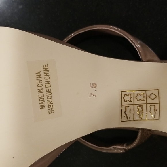 💕JEFFREY CAMPBELL💕 Hustler Platform Sandal Heels Taupe Patent Leather 7.5 NWOT - Picture 14 of 14